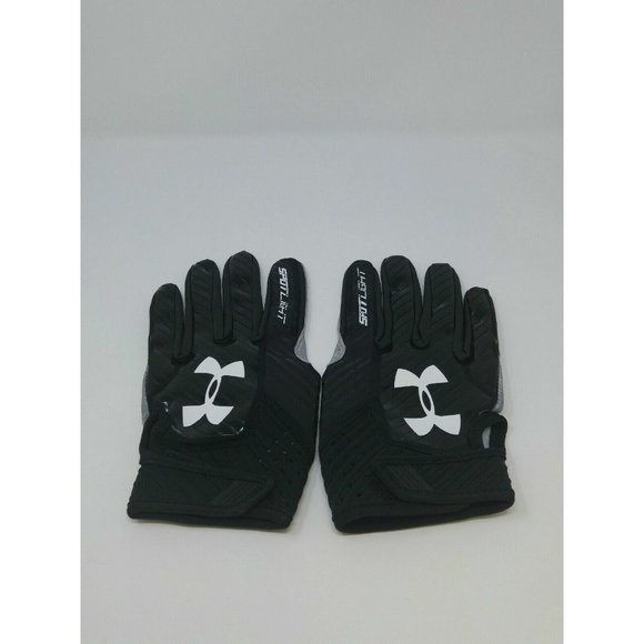 Under Armour Other - New Under Armour Men's Black/Black/White Spotlight Leather WR Football Gloves